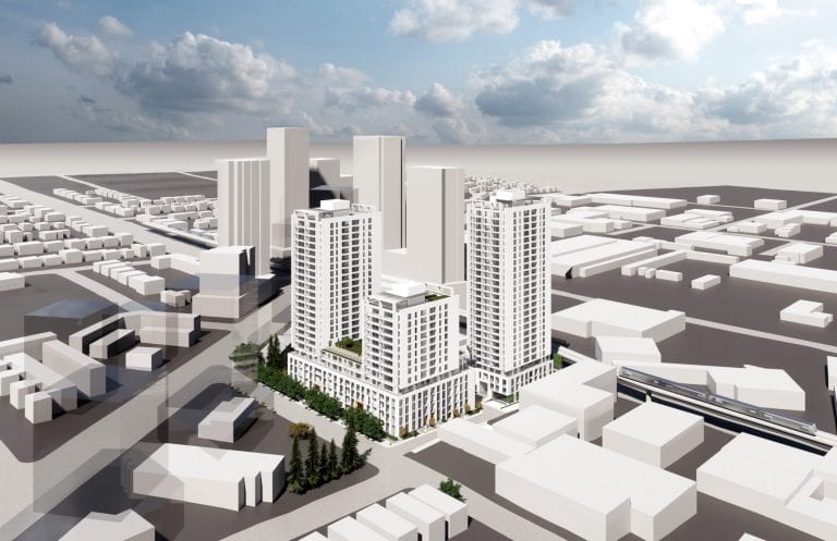 VANCOUVER: 3 TOWERS WITH 600 RENTAL HOMES PROPOSED NEXT TO MARINE DRIVE STATION